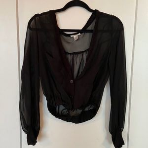 Sheer Black Long Sleeve Top